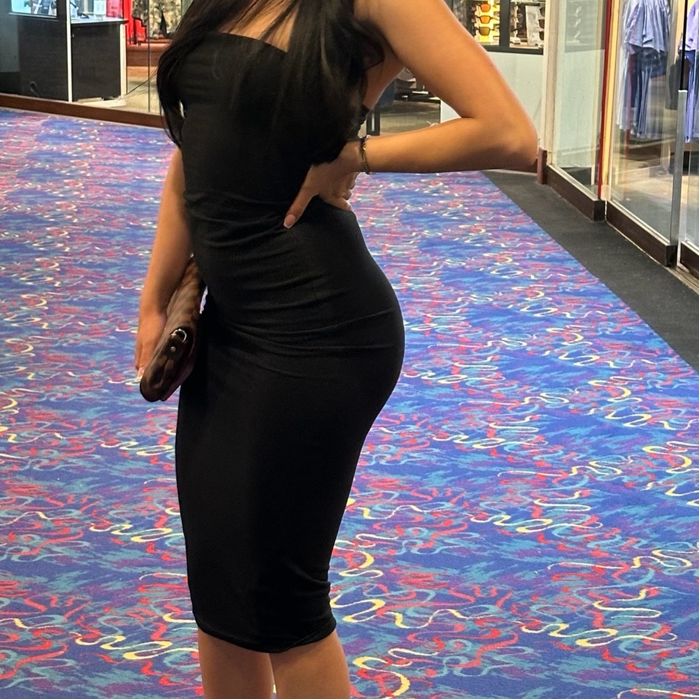 SHEIN Classic Black Strapless Dress
